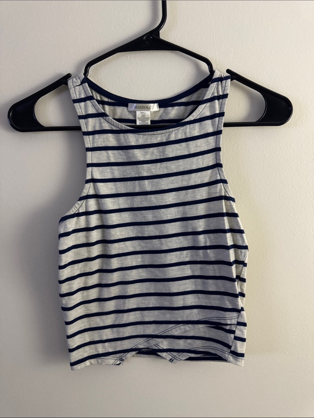 Striped High-Neck Tank Top